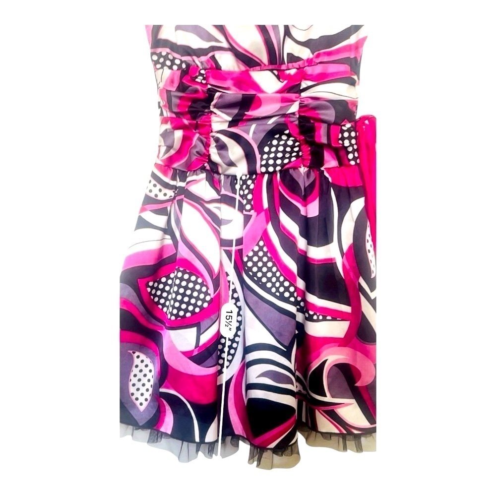 Philly any occasion dress 7 sleeveless scooped neck ruffles ruched waist lining - Picture 8 of 15